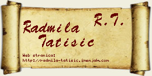 Radmila Tatišić vizit kartica